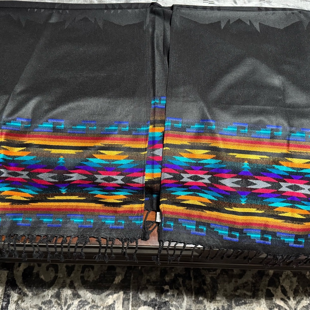Colorful Geometric Patterned Poncho